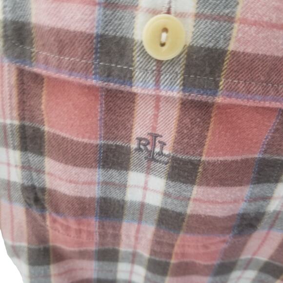 Lauren Ralph Lauren Vintage Plaid Flannel Shacket Work Shirt, Size L - Picture 6 of 11